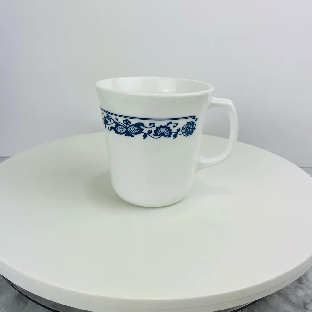 Vintage Corelle Corning Old Town Blue Onion 12oz White Coffee‎ Mug Cups Lot Of 4